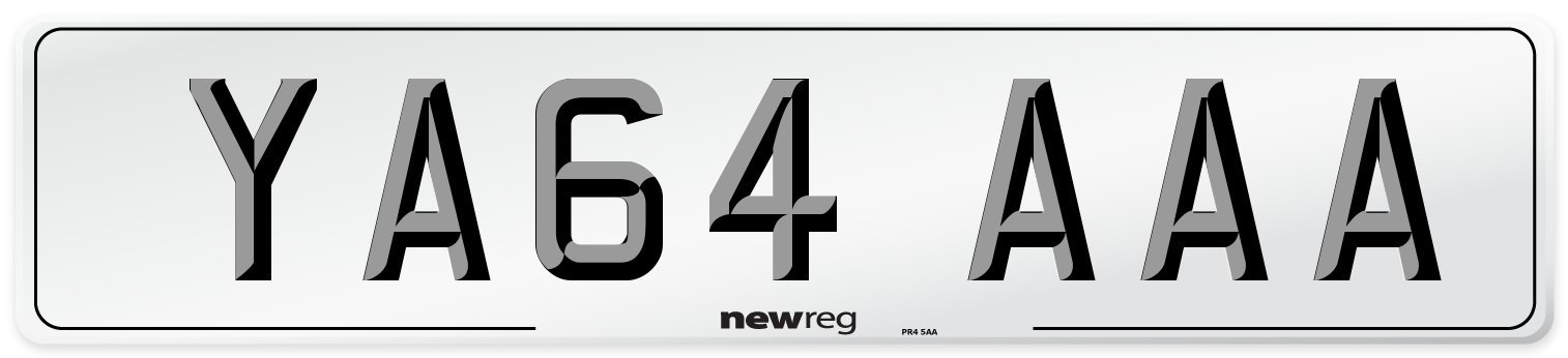 YA64 AAA Number Plate from New Reg